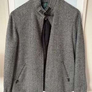 Lauren Ralph Lauren Black and White Herringbone Jacket Vintage